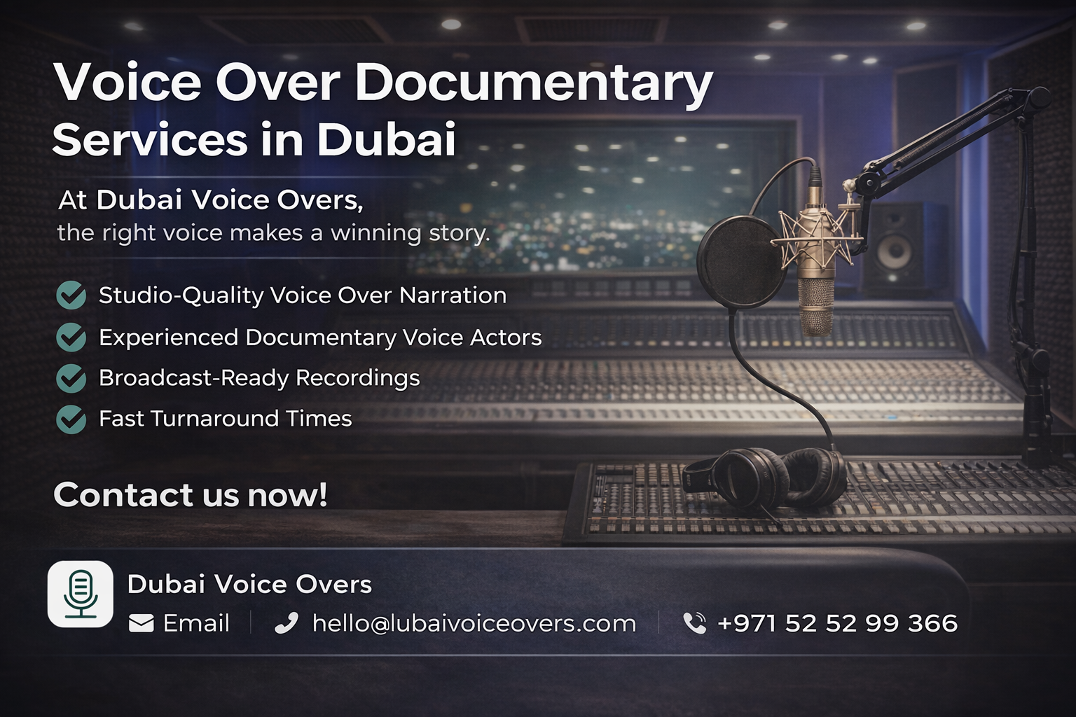 Voice Over Documentary. Why the Right Voice Makes a Winning Story